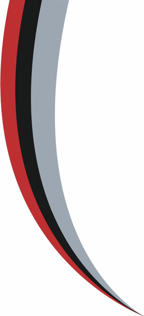 Curved graphic design element in red, black, and gray, enhancing the visual appeal of Austell storage solutions page.