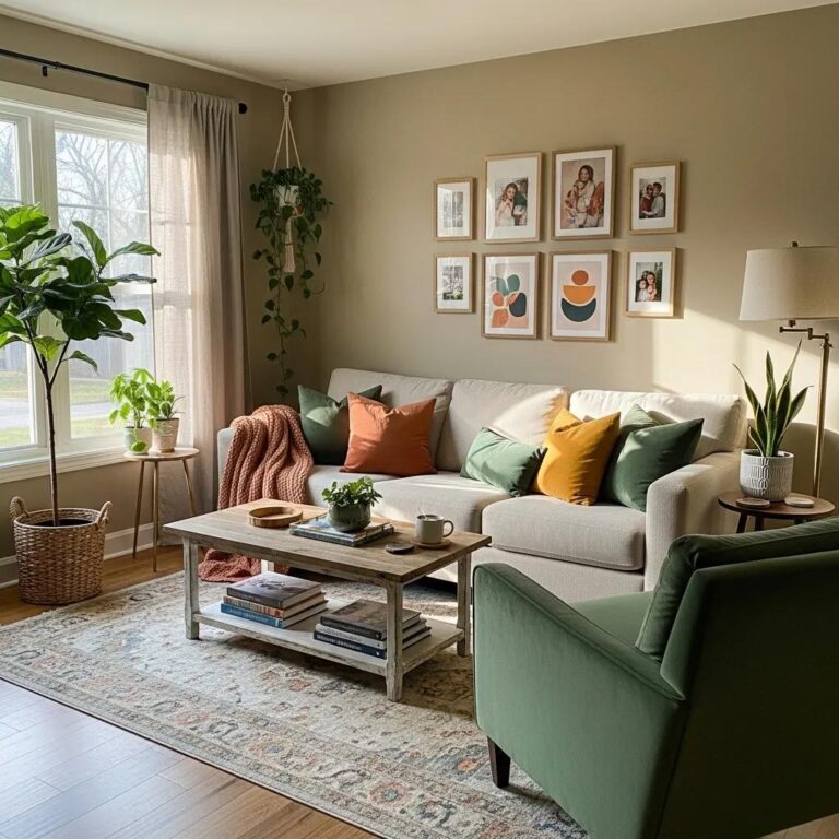 Cozy living room with stylish decor and personal touches